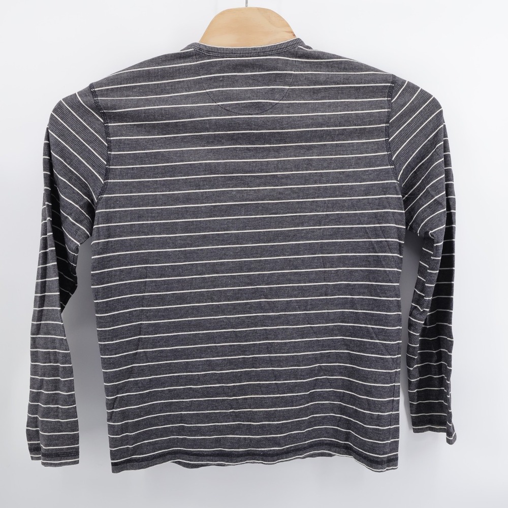 Prana Keller Striped Organic Cotton Blend Shirt Charcoal Long Sleeve Women M - Picture 3 of 9